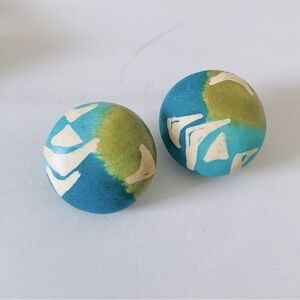 Vintage She Shells Painted Earrings- Clip-On Style- Multiple Colors- New